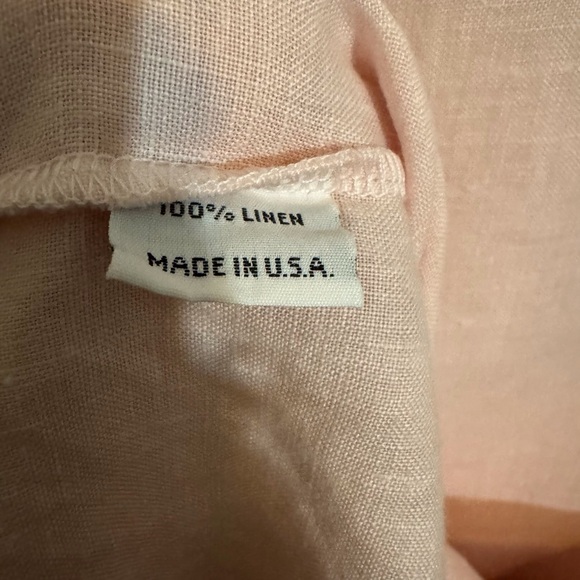 Bryn Walker X-Large Pink Linen Button Up Tunic Top Lagenlook Pockets Blouse - Picture 6 of 8